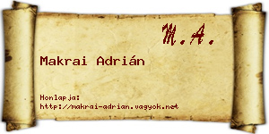 Makrai Adrián névjegykártya